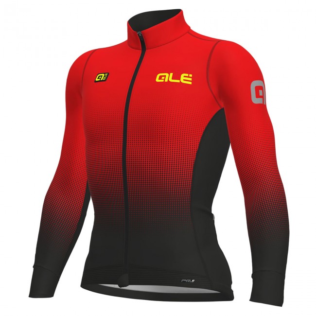 Ale PRS Dots DWR-Rot Fahrradbekleidung Radtrikot Langarm EUFEK