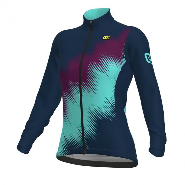 Damen Ale Solid Pulse-blau Fahrradbekleidung Radtrikot Langarm 7NL7Z