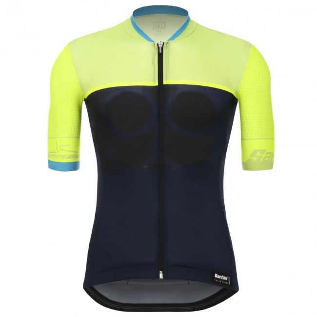 Santini Sleek 99 gelb fluo Fahrradbekleidung Radtrikot 5D3IB