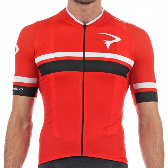 Pinarello Corsa Fahrradbekleidung Radtrikot Rot Schwarz 8R271