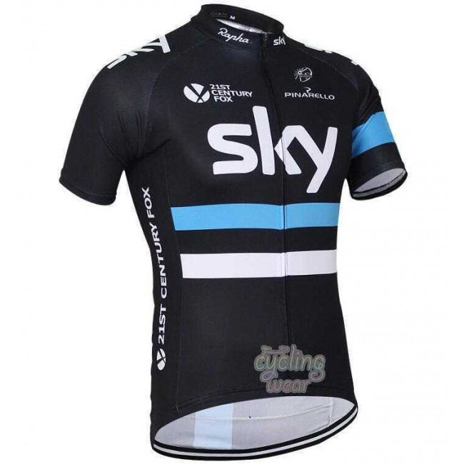 2016 SKY Pro Fahrradtrikot Radsport Schwarz blau weiß 1Q23Z