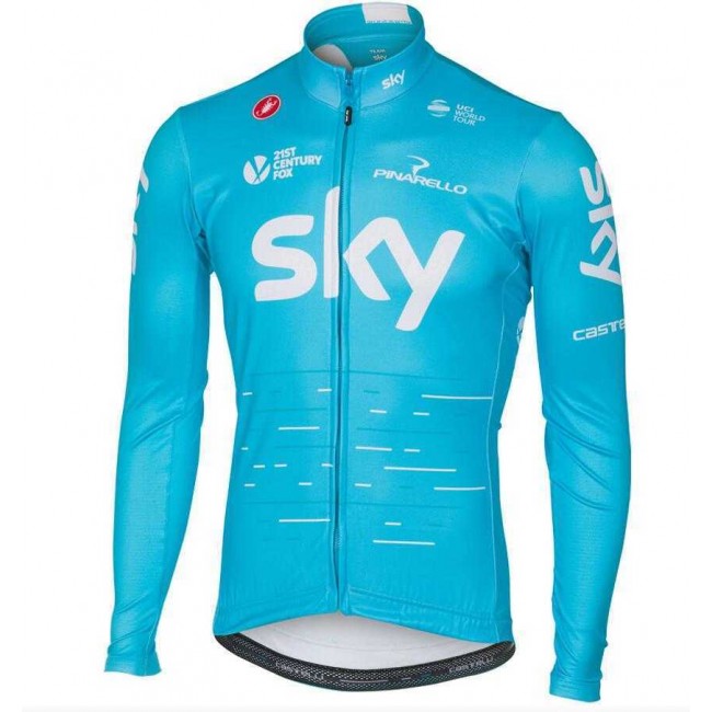 2017 Sky Fahrradbekleidung Radtrikot Langarm blau 1OUD4