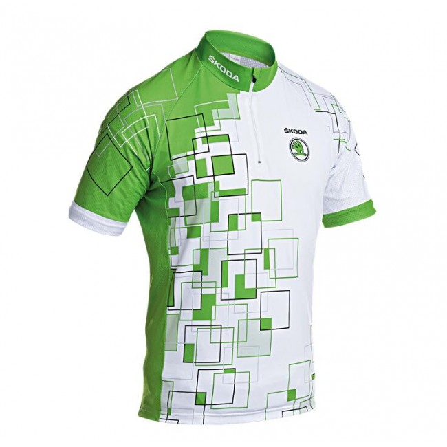 2016 SKODA Fahrradbekleidung Radtrikot Heren grün 7NDIP