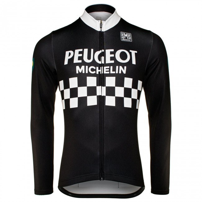 PEUGEOT BP MICHELIN BLACK Fahrradbekleidung Radtrikot Langarm W6Y8B