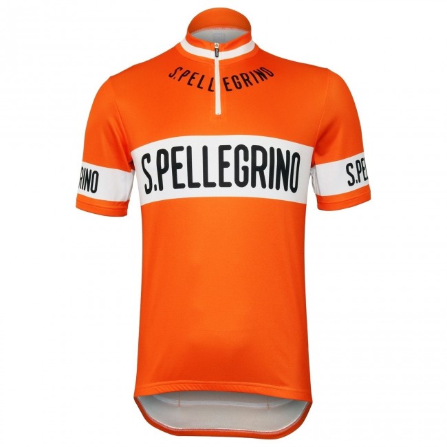 San Pellegrino 1976 Retro Orange Fahrradbekleidung Radtrikot Y6LMU