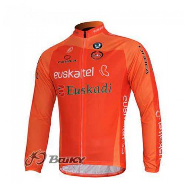 Euskaltel-Euskadi Pro Team Radtrikot Langarm oranje ZL2PZ