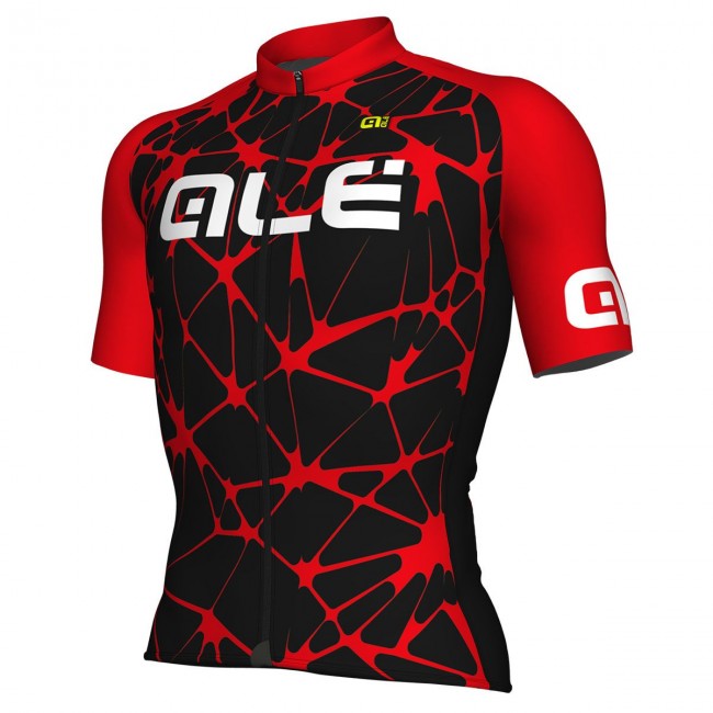 Ale Solid Cracle-Schwarz Rot Fahrradbekleidung Radtrikot WWWD1