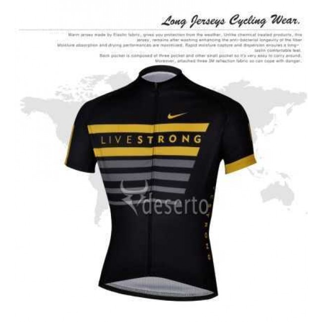 2013 Livestrong outlet Fahrradtrikot Radsport Schwarz gelb OFEO0