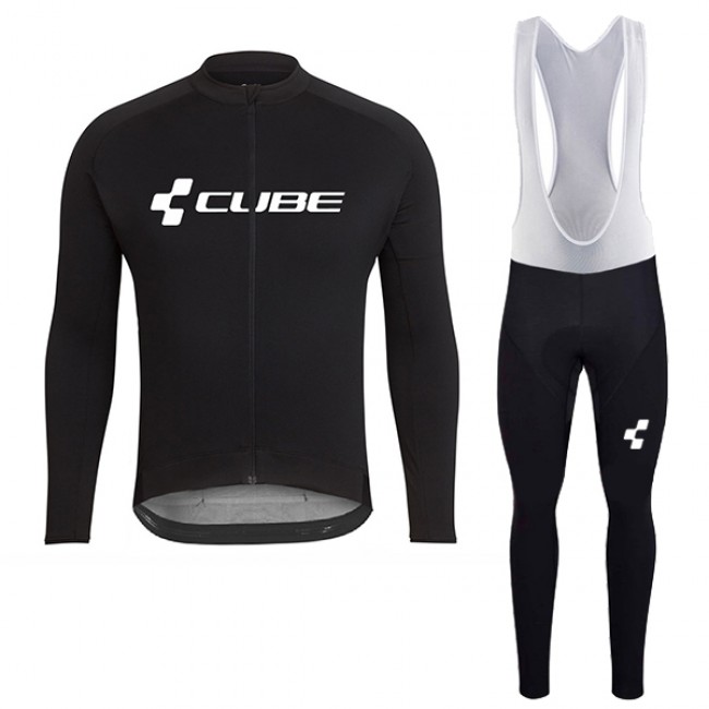 2018 Cube Schwarz Fahrradbekleidung Set Langarmtrikot+Lange Trägerhose ZKFS0