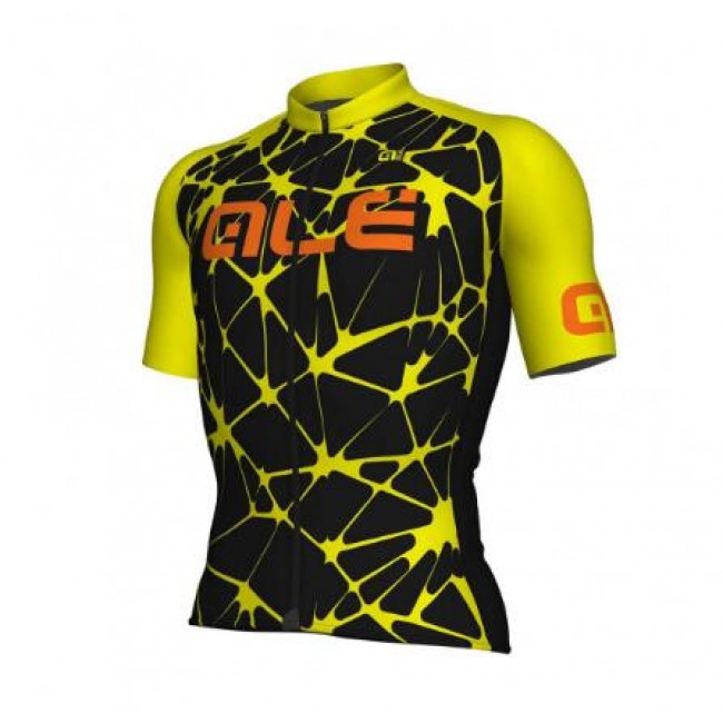 ALE SOLID Cracle Fluo yellow Fahrradbekleidung Radtrikot WTUHS