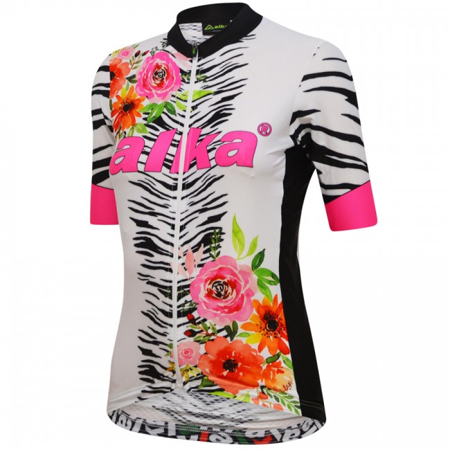 Alka Advanced Flower Damen weiß Fahrradbekleidung Radtrikot P74V8