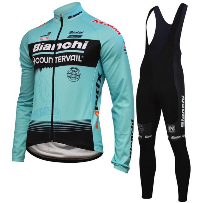 Bianchi Countervail 2018 Fahrradbekleidung Set Langarmtrikot+Lange Trägerhose SNL73