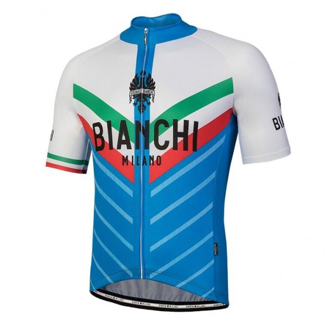 Bianchi Milano Tiera blue white Fahrradbekleidung Radtrikoten VBKYM