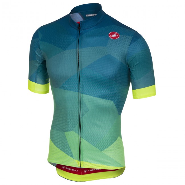 Castelli Flusso gelb fluo Fahrradbekleidung Radtrikot OY0MG