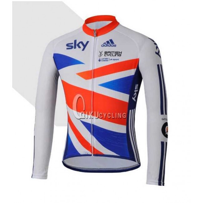 Teams Sky Great Britain Regno Unito Fahrradbekleidung Radtrikot Langarmen Z18ZK