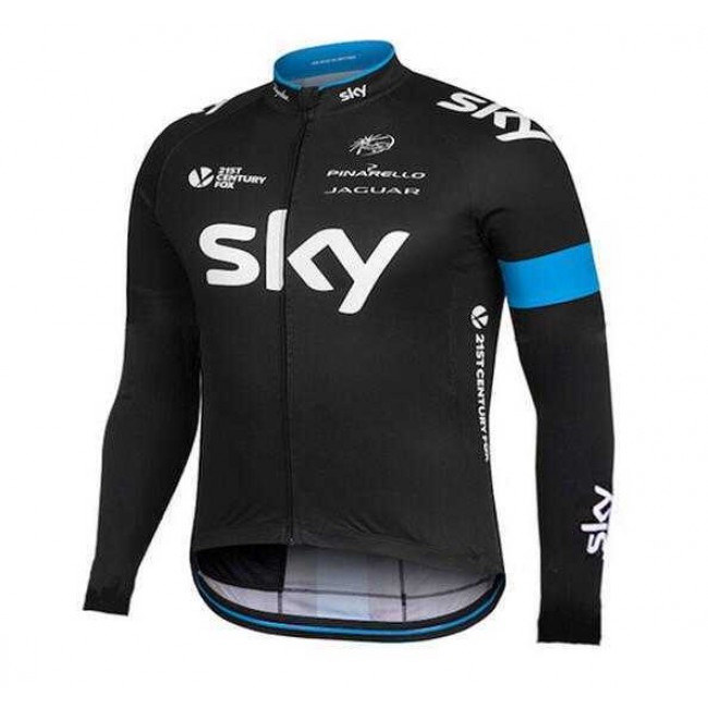 2016 SKY Fahrradbekleidung Radtrikot Langarm vliezen Schwarz blau NH3AK