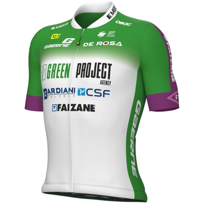 Green Project-Bardiani Csf-Faizane' 2023 Radtrikot kurzarm(langer RV)-ALE Radsport-Profi-Team