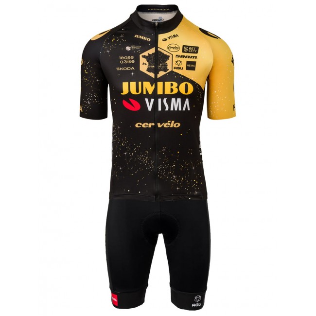 TEAM JUMBO-VISMA Tour de France Edition 2023 Set(Radtrikot+Trägerhose)-Radsport-Profi-Team